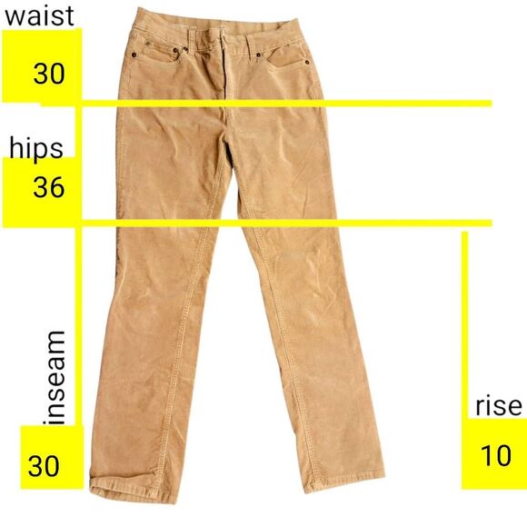 St. John's Bay Tan Corduroy Straight Leg Pants Jeans - Picture 13 of 14